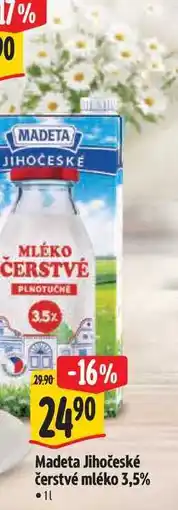 Albert Madeta Jihočeské čerstvé mléko 3,5% 11 nabídka
