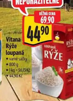 Albert Vitana Rýže loupaná varné sáčky 800 g nabídka