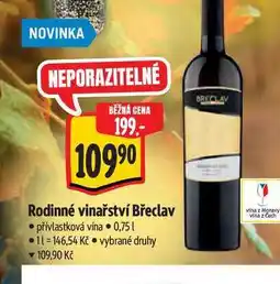 Albert Rodinné vinařství Břeclav 0,75 l nabídka