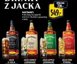 Albert Jack Daniel's 40%, Honey, Fire, Apple 35% 0,7 l nabídka