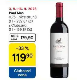 Tesco Paul Mas, 0,75 l, více druhů nabídka