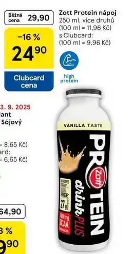 Tesco Zott Protein nápoj, 250 ml, více druhů nabídka