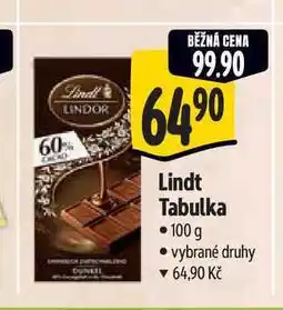 Albert Lindt Tabulka 100 g nabídka