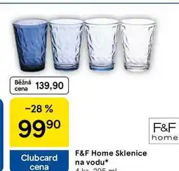 Tesco F&F Home Sklenice na vodu nabídka