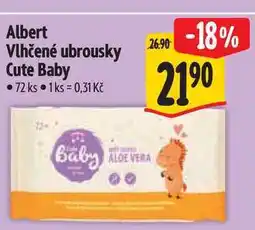 Albert Albert Vlhčené ubrousky Cute Baby 72 ks nabídka