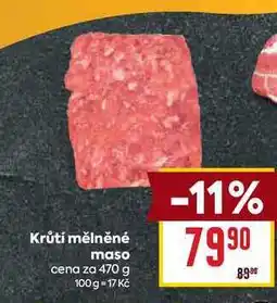 Billa Krůtí mělněné maso cena za 470 g nabídka