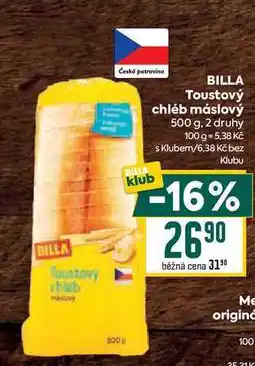 Billa BILLA Toustový chléb máslový 500 g nabídka