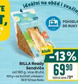 Billa BILLA Ready Sendviče od 180 g nabídka