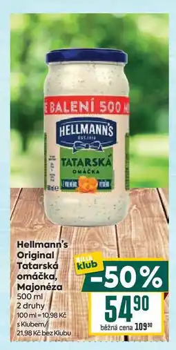Billa Hellmann's Original Tatarská klub omáčka, Majonéza 500 ml nabídka