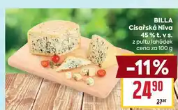 Billa BILLA Císařská Niva 45% t. vs. z pultu lahůdek cena za 100 g nabídka