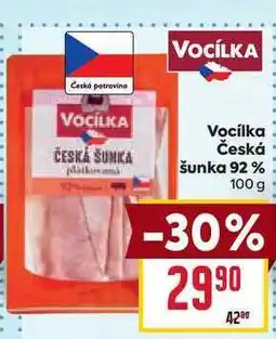Billa Vocilka Česká šunka 92% 100 g nabídka