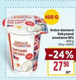 Billa Srdce domova Zakysaná smetana 18% 400 g nabídka