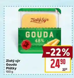 Billa Zlatý sýr Gouda Plátky 100 g nabídka