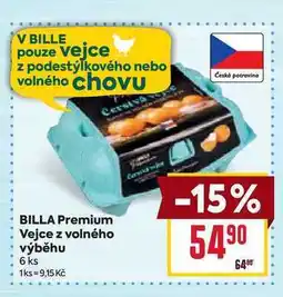 Billa BILLA Premium Vejce z volného výběhu 6 ks nabídka