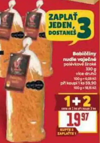 Billa Babiččiny nudle vaječné nabídka