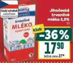 Billa Madeta Jihočeské trvanlivé mléko 3,5% nabídka