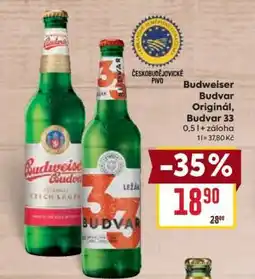 Billa Budweiser Budvar Original Budvar 33 nabídka