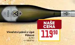Billa Vinařství Pánů z Lipé Pálava nabídka