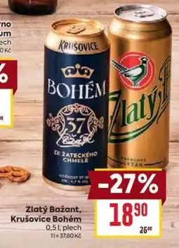 Billa Zlatý Bažant, Krušovice Bohém nabídka