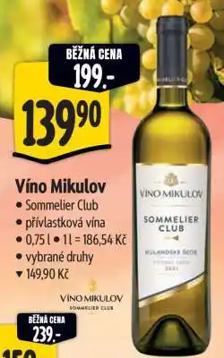 Albert Víno Mikulov Sommelier Club nabídka