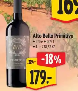 Albert Alto Bello Primitivo nabídka