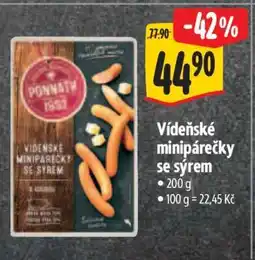 Albert Vídeňské minipárečky se sýrem nabídka