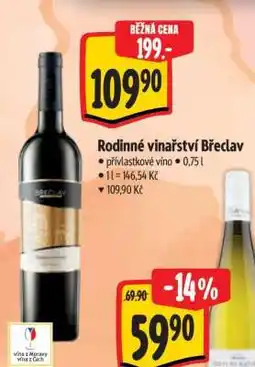 Albert Rodinné vinařství Břeclav nabídka