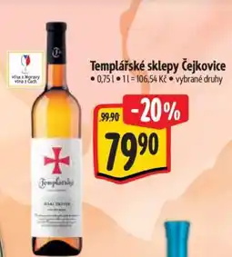 Albert Templářské sklepy Čejkovice nabídka