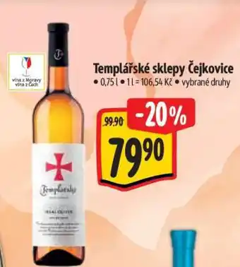 Albert Templářské sklepy Čejkovice nabídka