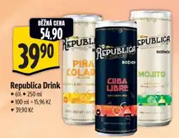 Albert Republica drink nabídka