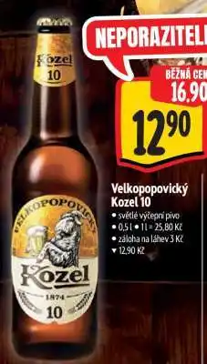 Albert Velkopopovický Kozel 10 nabídka