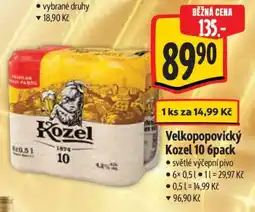 Albert Velkopopovický Kozel 10 – 6pack nabídka