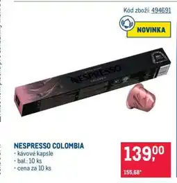 Makro NESPRESSO COLOMBIA nabídka