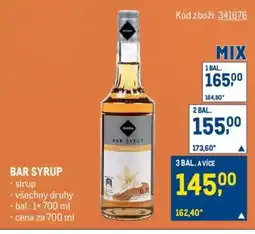 Makro Bar syrup nabídka