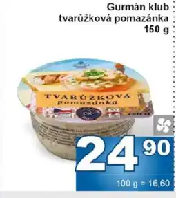 Jip Gurmán Klub Tvarůžková pomazánka nabídka