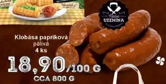 Jip Klobása papriková pálivá nabídka