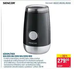 Makro KÁVOMLÝNEK SCG 2051 BK/2052 WH/2050 RED nabídka