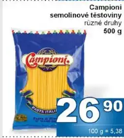 Jip Campioni semolinové těstoviny nabídka