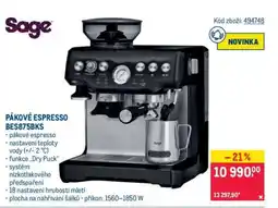 Makro PÁKOVÉ ESPRESSO BES875BKS nabídka