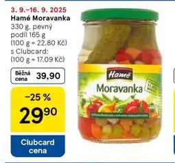 Tesco Hamé Moravanka nabídka