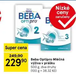 Tesco Beba Optipro Mléčná výživa v prášku nabídka