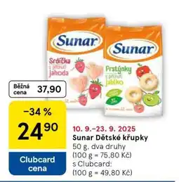 Tesco Sunar Dětské křupky nabídka