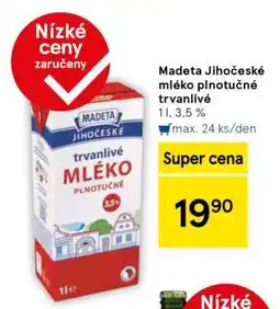 Tesco Madeta Jihočeské mléko plnotučné trvanlivé nabídka