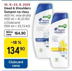 Tesco Head&Shoulders šampon na vlasy nabídka