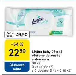 Tesco Linteo Baby Dětské vlhčené ubrousky s aloe vera nabídka