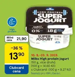 Tesco Milko High protein jogurt nabídka