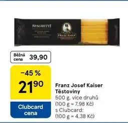 Tesco Franz Josef Kaiser Těstoviny nabídka