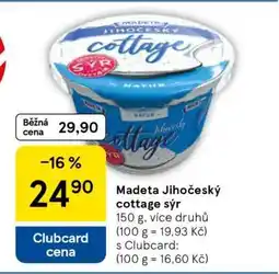 Tesco Madeta Jihočeský cottage sýr nabídka