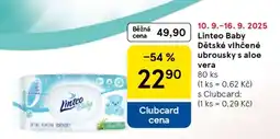 Tesco Linteo Baby Dětské vlhčené ubrousky s aloe vera nabídka