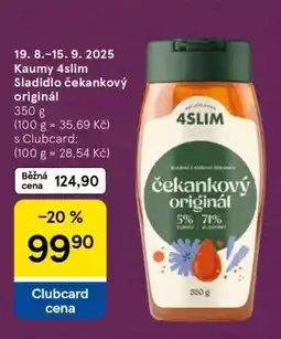 Tesco Kaumy 4slim Sladidlo čekankový originál nabídka